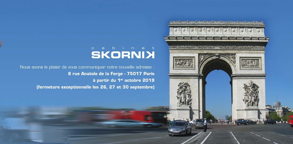 A compter du 1er octobre 2019, le Cabinet SKORNIK déménage ...